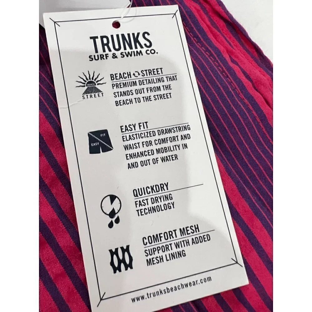 New TRUNKS SURF & SWIM CO. Sano Contrast Premium Swim Trunks Size L MSR…